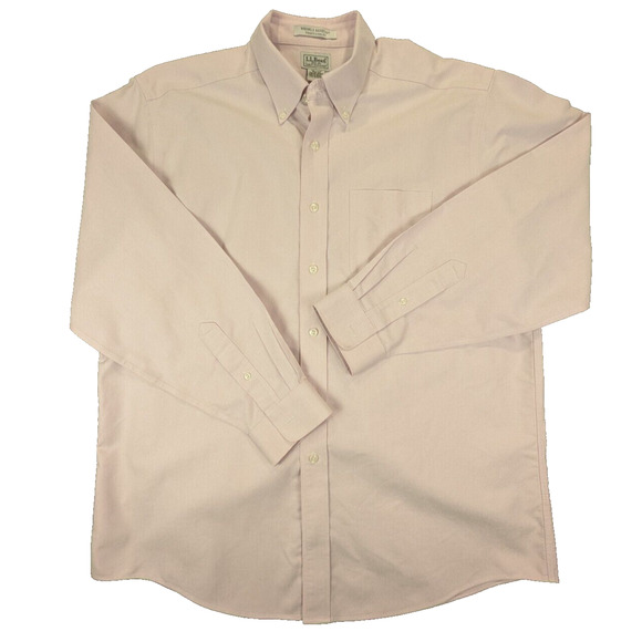 L.L. Bean Dress Shirt 16.5-34 Men's Traditional Fit Wrinkle Resistant Pink - Picture 1 of 10
